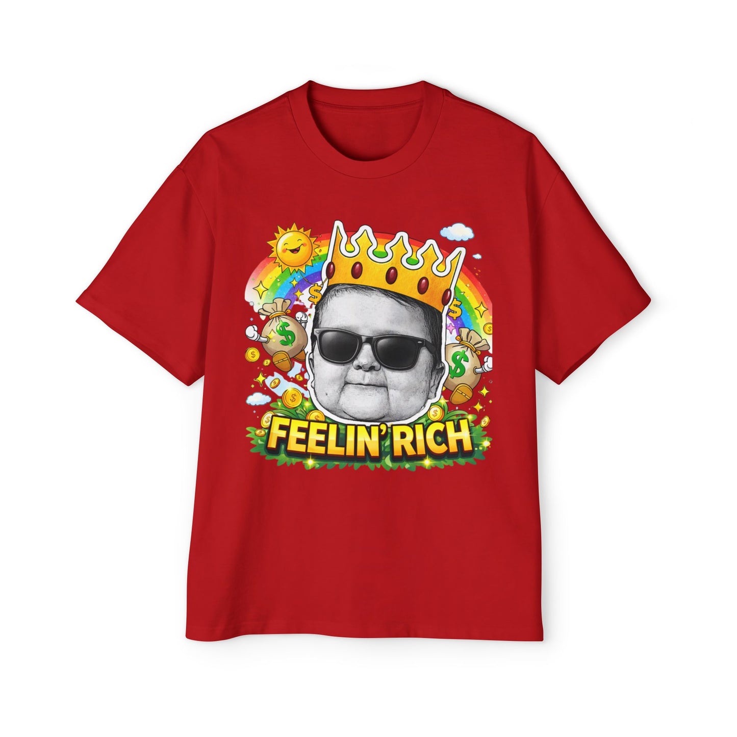 Hasbulla Feelin’ Rich T-Shirt Funny Meme Graphic Tee Crown Money Streetwear