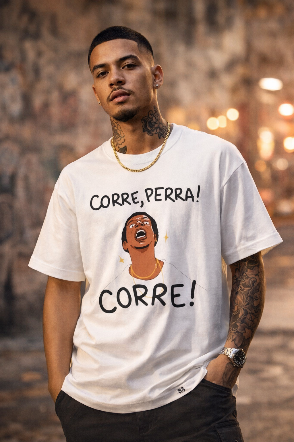 Corre, Perra! Graphic Tee — Funny Spanish Slogan Boxy T‑Shirt