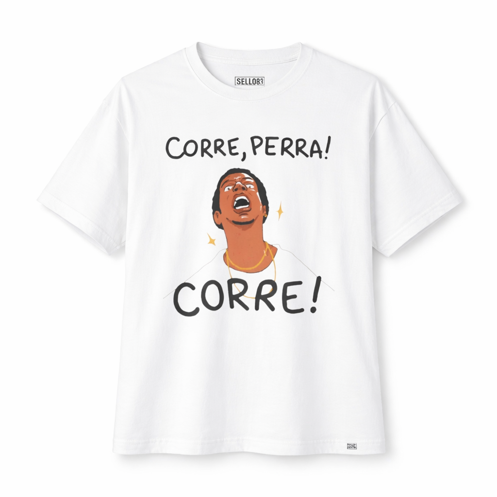 Corre, Perra! Graphic Tee — Funny Spanish Slogan Boxy T‑Shirt