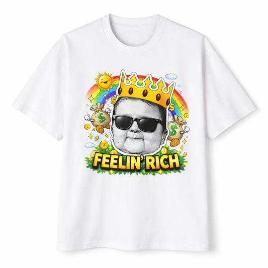 Hasbulla Feelin’ Rich T-Shirt Funny Meme Graphic Tee Crown Money Streetwear
